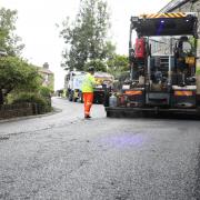 The stretch of road being resurfaced