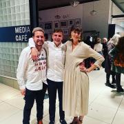 Matt, left, pictured recently with Bafta-winning film director Cleo Barnard, and actor Shaun Thomas from Holme Wood, at the northern premiere of Clio’s latest film Ali & Ava