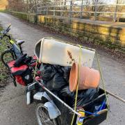 Bags of litter and rubbish have been dumped on Spen Valley Greenway