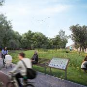 An artist's impression of a woodland walk at the proposed Crosslee Park development in Hipperholme