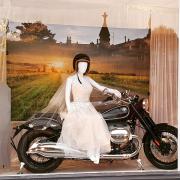 The Bridal Boutique, Baildon's window for the Harley-Davidson weekend
