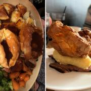 Sunday lunch from the Ring O'Bells, left, and The 7 Steps, pictured right.