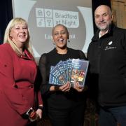 L-R: Elizabeth Murphy (Bradford at Night Evening and Night-Time Economy co-ordinator), Alison Lowe OBE (Deputy Mayor for Policing and Crime (DMPC) in West Yorkshire and Patron of Bradford at Night) and Dave Downes (Bradford at Night Director)