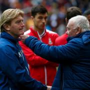 Malcolm Scott consoles Stuart McCall after City's Wembley defeat in 2017
