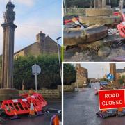 The Oakenshaw Cross was struck by an HGV earlier this year