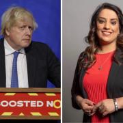 Photo shows Boris Johnson, left, and Naz Shah, right. Photos via PA and UK Parliament.