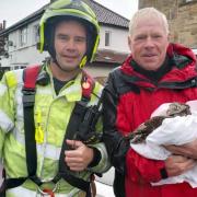 Bradford firefighter Jarrod Stoney and Ronnie Goldwater, West Yorkshire Fire and Rescue Station Manager
