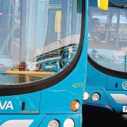 Picture shows Arriva buses.