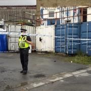 Police cordon in place on Thornbury Road, Bradford, this morning
