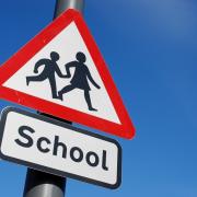 A school crossing sign