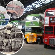 Urban sketchers capture nostalgia and magic of Keighley Bus Museum. Pictured: Artwork by Roy Best (low circle), Sarah Akers (middle circle) and Gavin Reid (top circle)