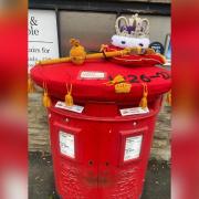 Post box topper to mark Queen Elizabeth II's service to the country made by The Pudsey Craft Group. Picture: Councillor Simon Seary