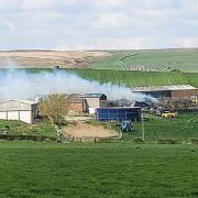 The barn fire in Silsden - image by West Yorkshire Fire and Rescue Service