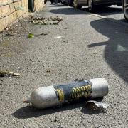 A laughing gas cannister in Bradford city centre