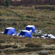 The scene today (Wednesday) on Saddleworth Moor, where a third tent had been put up and areas of land cordoned off