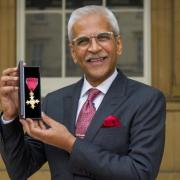 Dr Mahendra Patel OBE, pictured at Buckingham Palace