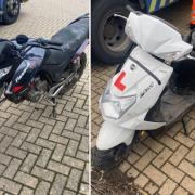 Police recovered this stolen motorbike and moped from Holme Wood