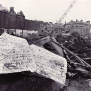 The remains of the old Kirkgate Market after it was demolished in November 1973