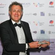 Paul Corcoran, of Pennine Cycles, with the Retailer of the Year award