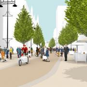 An artists impression of how Market Street will look after the works