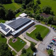 The solar panels on the leisure centre