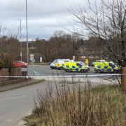 A cordon is in place at the scene of serious crash on Stanningley Road this morning