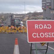 Bradford Road, Oakenshaw closed due to Yorkshire Water. Image: Newsquest