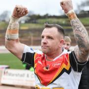 George Flanagan salutes the fans after Bulls beat Sheffield