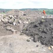 Some of the building waste dumped at Baildon Reservoir