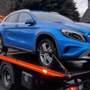 Police recovered this blue Mercedes from the Wrose area after it was showing as being stolen in a burglary in the Baildon area