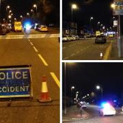 The scene of a serious crash involving a car and motorbike on Killinghall Road