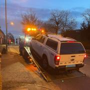 Police seized this white Ford Ranger Wildtrak in Harrogate Road, Greengates