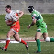Dan Parker in action for Cougars during their narrow win at Hunslet last season in the Challenge Cup.
