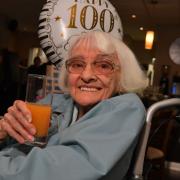 Esme Spence, pictured at her 100th birthday party on Friday, April 14