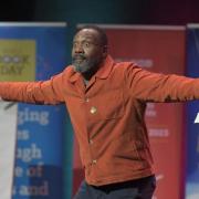 Sir Lenny Henry during his performance on stage at the Alhambra Theatre to mark World Book Day in March