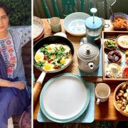 Eid-Ul-Fitr celebrations - Khansa, pictured left, and platefuls of food