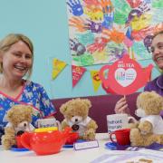 Staff at the children’s day case unit at Bradford Royal Infirmary, along with Baggins the Bear, ahead of the NHS Big Tea party celebrations