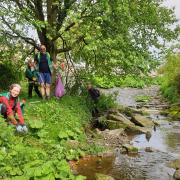 Plastic Free Silsden Clean up in the middle of silsden