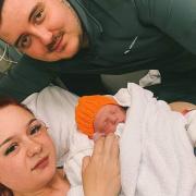 Becky Kirby and Nathan Shields with their son Harrison