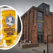 Northern Monk Brewery is celebrating its tenth anniversary this year. Inset, a cheese and onion lager they brewed.