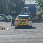 Police on Common Road in Low Moor