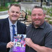 Bradford BID chairman Ian Ward and manager Jonny Noble with the new five-year Business Plan to be launched on July 6