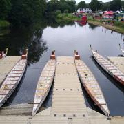 Boats at the ready for the first day of the Bradford Dragon Boat Festival, where a number of youth teams will be battling it out on the River Aire