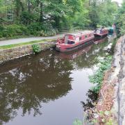 Low water levels in the canal at Skipton