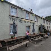 Outside The Queen's Head at Askham