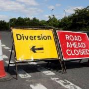 Road closure signs