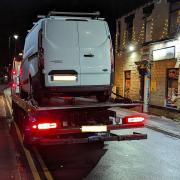 This white Transit van was seized by police in Batley