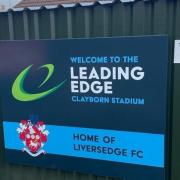 New signage showing the new name of Liversedge FC's stadium