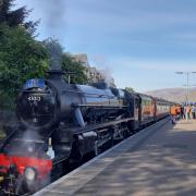 Black Five locomotive Number 45212 hauling Scotland’s Jacobite train