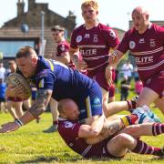 Bradford Dudley Hill (blue) overpowered Wibsey Warriors (maroon) on Saturday.
